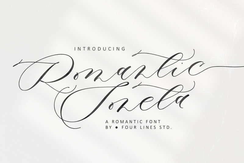 Romantic soneta Font Four Lines Std. 