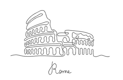 Rome, Coliseum One line Embroidery Design Embroidery/Applique DESIGNS Angie 