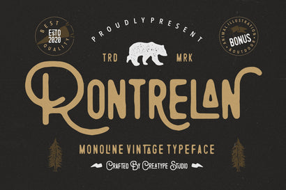 Rontrelan Monoline Vintage Font Creatype Studio 