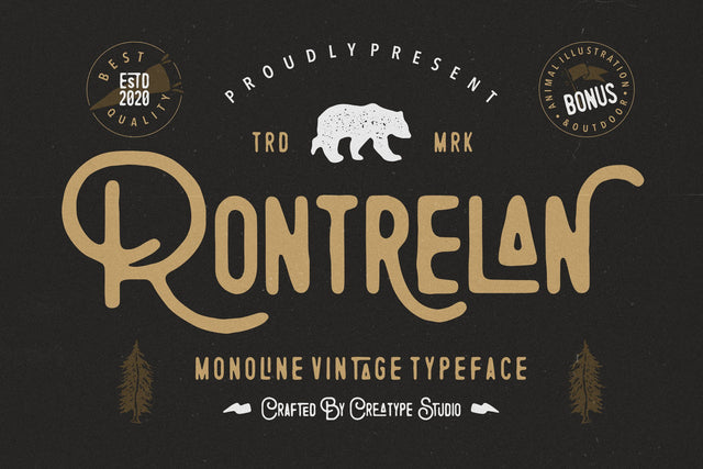 Rontrelan Monoline Vintage Font Creatype Studio 