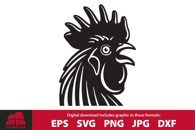 Rooster Crowing SVG Cutting File & Clipart SVG Bow Wow Creative 