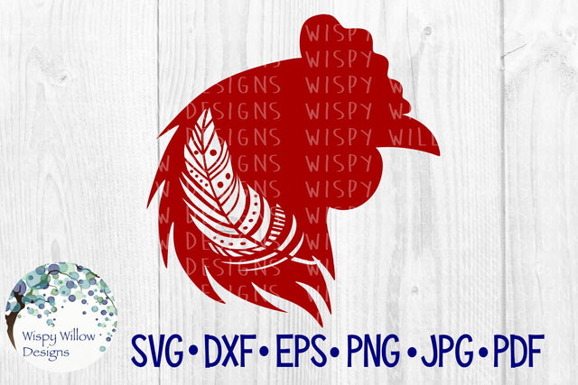 Rooster Feather SVG Wispy Willow Designs 