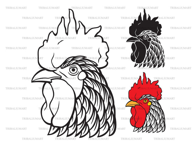 Rooster head SVG TribaliumArtSF 