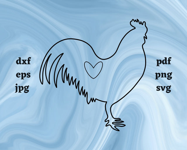 Rooster Heart SVG Cut File SVG Northern Light SVG 