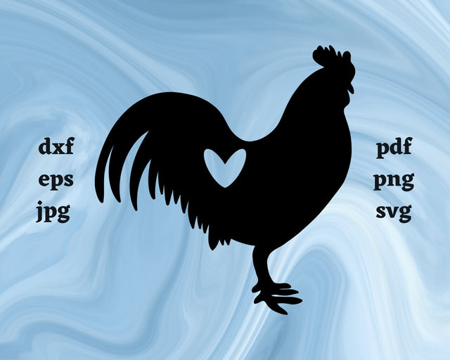 Rooster Heart SVG Cut File SVG Northern Light SVG 