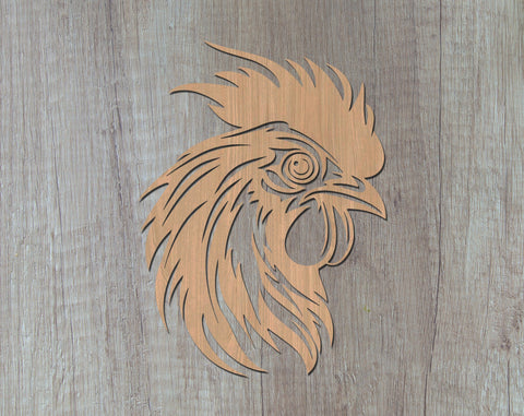 Rooster Laser SVG Cut File, Rooster Glowforge File, Rooster DXF, Rooster Wall Art SVG SVG HappyDesignStudio 