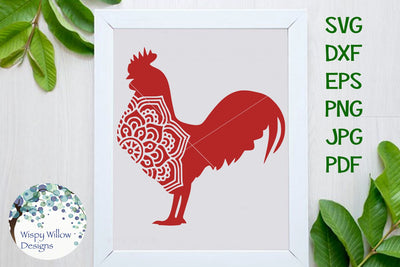 Rooster Mandala | Chicken SVG Wispy Willow Designs 