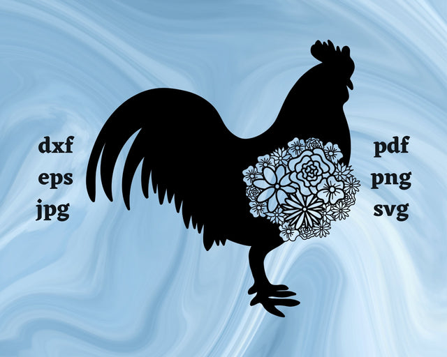 Rooster Mandala SVG Cut File SVG Northern Light SVG 