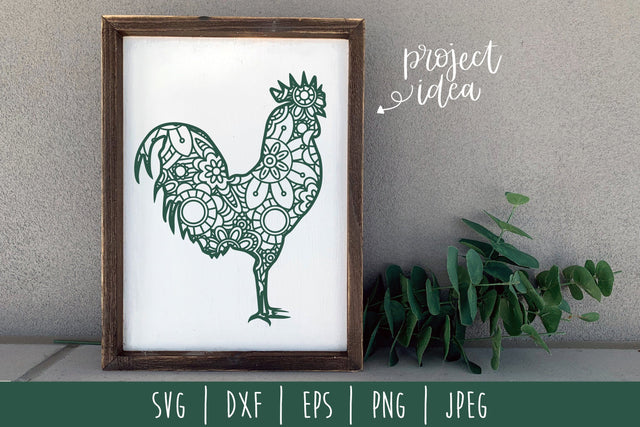 Rooster Mandala Zentangle SVG SavoringSurprises 