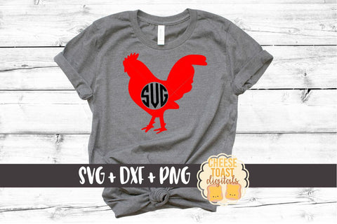 Rooster Monogram - Rooster SVG File SVG Cheese Toast Digitals 