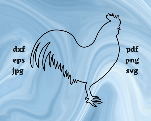 Rooster Outline SVG Cut File SVG Northern Light SVG 