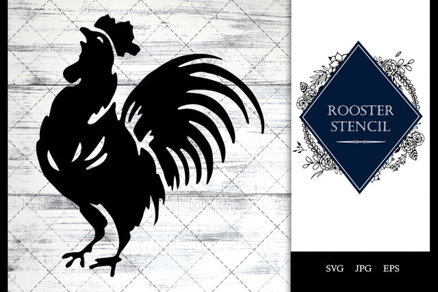 Rooster Stencil Vector SVG SVG Loveleen Kaur 