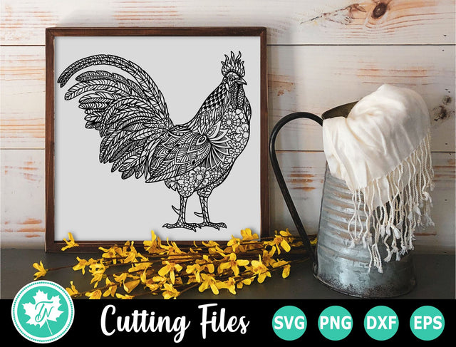 Rooster SVG | Zentangle SVG | Mandala SVG SVG TrueNorthImagesCA 