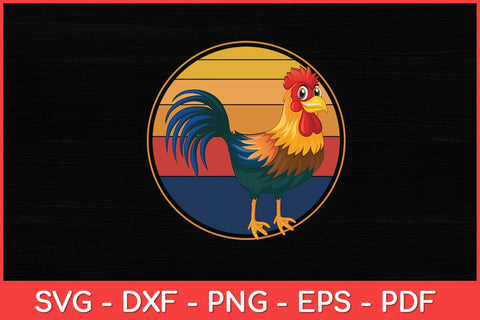 Rooster Vintage Retro Style Svg Cut File SVG artprintfile 