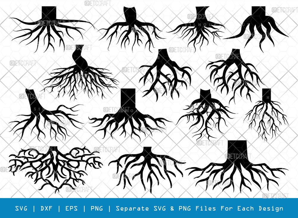 Roots SVG Cut Files | Roots Silhouette | Tree Roots Svg | Family Tree ...