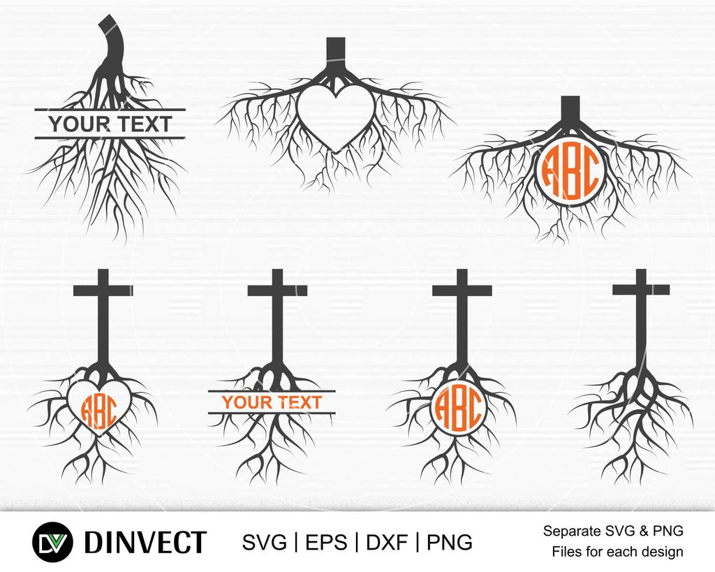 Roots SVG, Roots Monogram Svg, Church Sunday Monogram, Chrisitan Cross ...