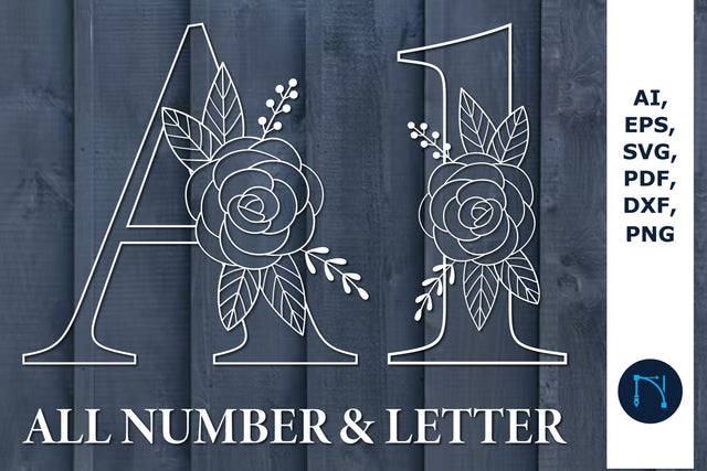 Rose Alphabet a-Z, all number Bundle SVG, laser-cut SVG, paper cut SVG MD JOYNAL ABDIN 