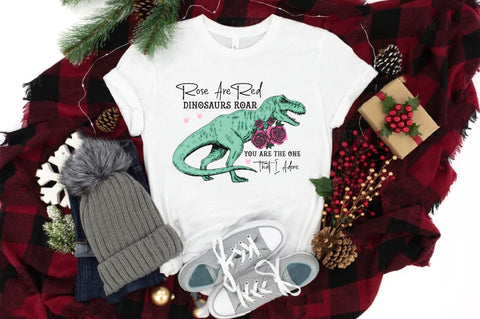 Rose Are Red Dinosaus Roar Valentine PNG Sublimation Jagonath Roy 