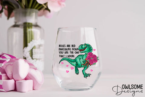 Rose Are Red Dinosaus Roar Valentine PNG Sublimation Owlsome.Designs 