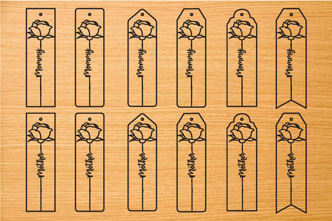 Rose bookmark laser cut svg bundle SVG buydesign 