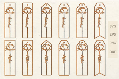 Rose bookmark laser cut svg bundle SVG buydesign 