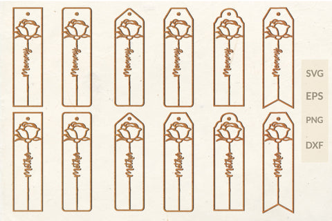 Rose bookmark laser cut svg bundle SVG buydesign 