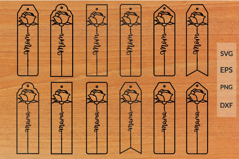 Rose bookmark laser cut svg bundle SVG buydesign 