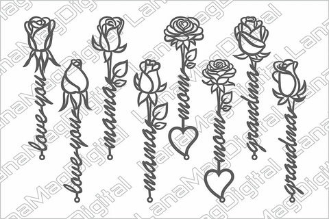 Rose Bookmark svg Bookmark template Mothers day Rose svg SVG LanaMagDigital 