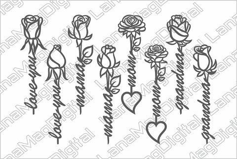 Rose Bookmark svg Bookmark template Mothers day Rose svg SVG LanaMagDigital 