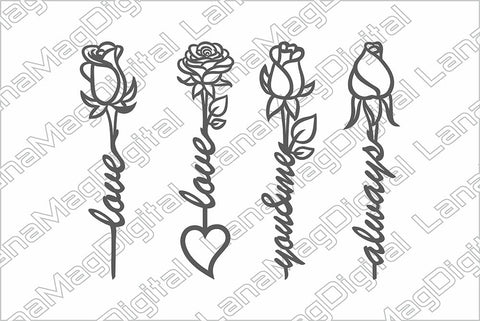 Rose Bookmark svg Bookmark template Valentine's day Love svg SVG LanaMagDigital 