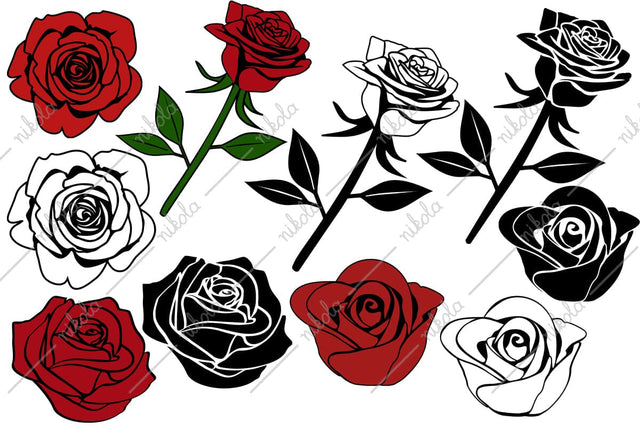 Rose Clipart Cut File PNG SVG EPS DXF PDF SVG nikola 