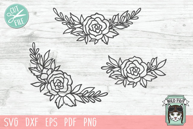 Rose Corners SVG Cut File SVG Wild Pilot 