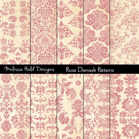 Rose Damask Patterns Melissa Held Designs 