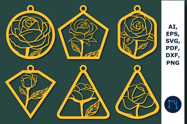 Rose Earring SVG Laser Cut Bundle SVG MD JOYNAL ABDIN 