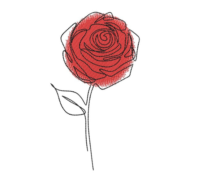 Rose Embroidery Design, 3 sizes Embroidery/Applique DESIGNS Nino Nadaraia 