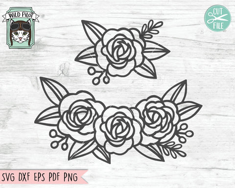 Rose Flower Borders SVG Cut File - So Fontsy