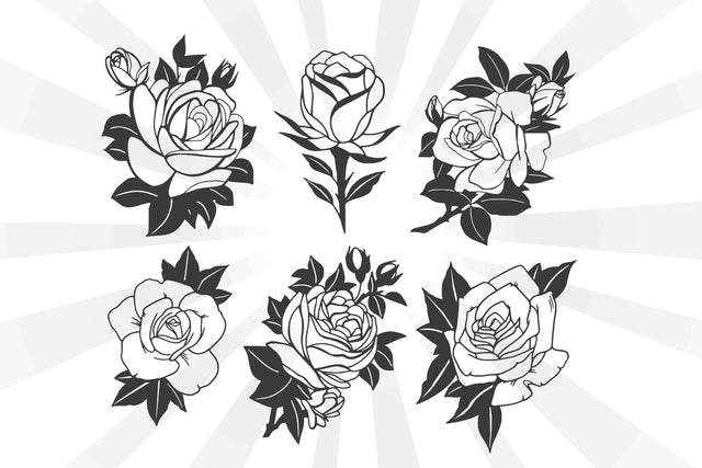 Rose Flower Design Set Svg SVG Johan Ru designs 