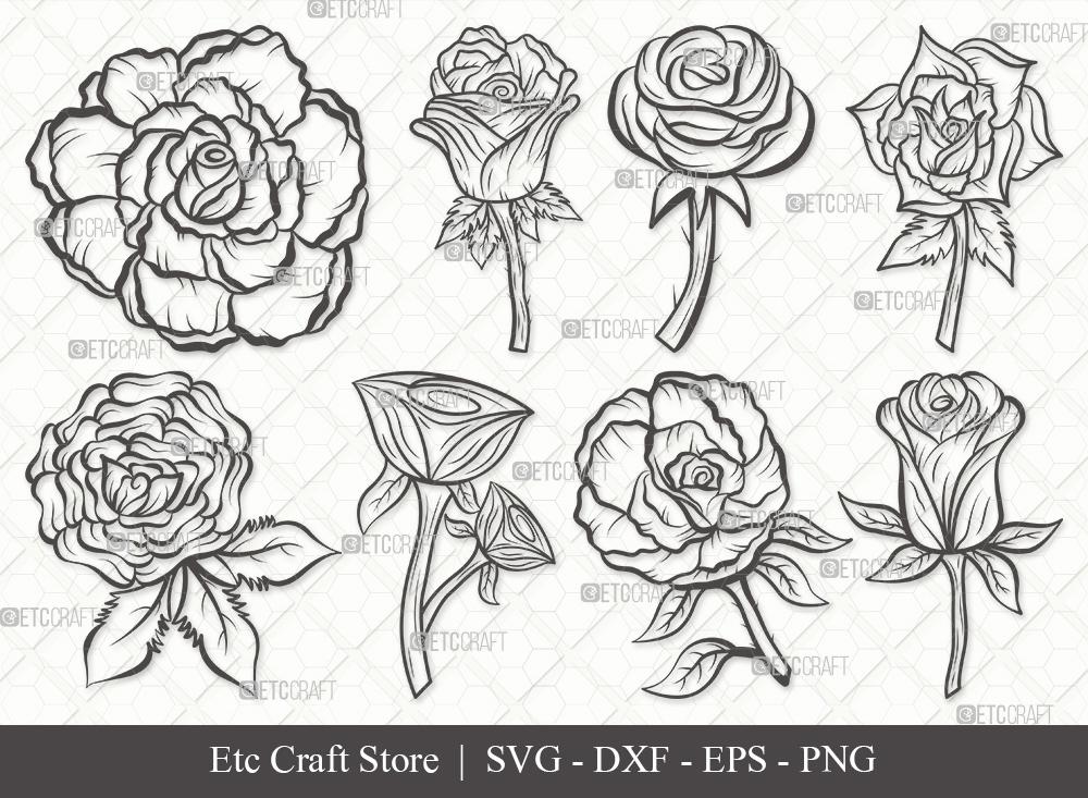 Rose Flower Svg Floral Bouquet Frame Clipart Png Paper Cut 