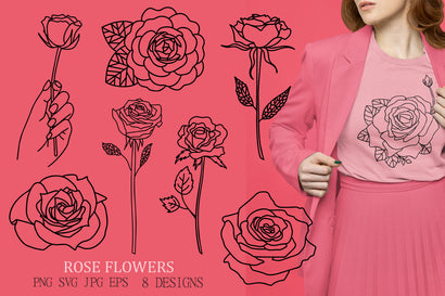 Rose Flower Silhouettes SVG Bundle | Floral Wedding Designs SVG Pfiffen's World 