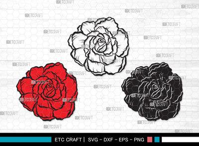 Rose Flower SVG Cut | Flower Svg | Floral SVG | Rose Svg | Rose Flower Clipart SVG ETC Craft 
