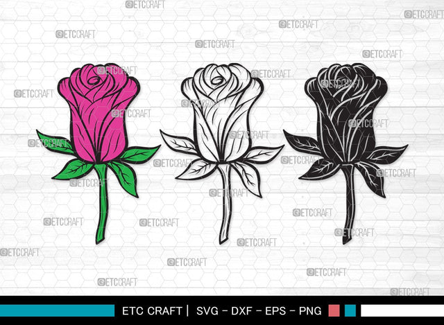 Rose Flower SVG Cut | Flower Svg | Floral SVG | Rose Svg | Rose Flower Clipart SVG ETC Craft 