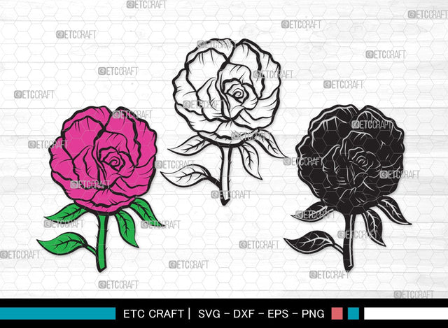Rose Flower SVG Cut | Flower Svg | Floral SVG | Rose Svg | Rose Flower Clipart SVG ETC Craft 