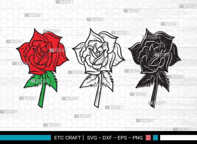 Rose Flower SVG Cut | Flower Svg | Floral SVG | Rose Svg | Rose Flower Clipart SVG ETC Craft 