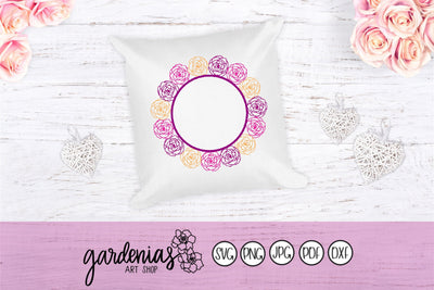 Rose Flower Wreath SVG Gardenias Art Shop 