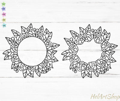 Rose Frame SVG, Floral Border SVG SVG _HelArtShop_ 