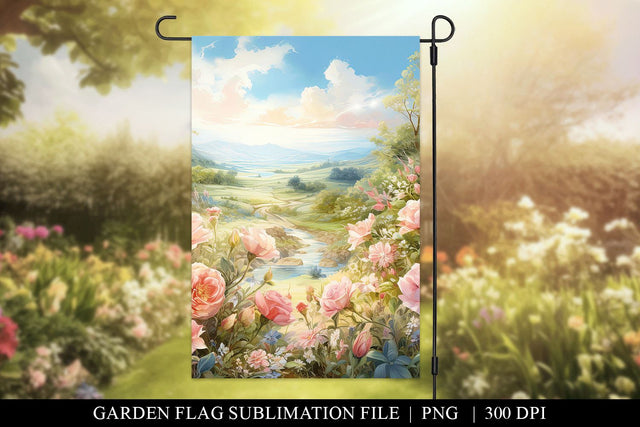Rose Garden Flag Sublimation Design Sublimation BijouBay 