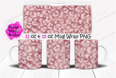 Rose Glitter Leopard Mug design Sublimation ArtStudio 