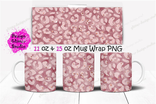 Rose Glitter Leopard Mug design Sublimation ArtStudio 