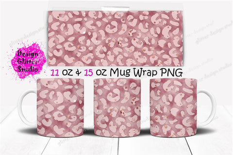 Rose Glitter Leopard Mug design Sublimation ArtStudio 