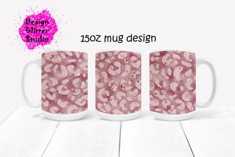 Rose Glitter Leopard Mug design Sublimation ArtStudio 